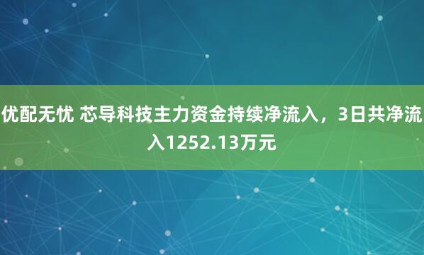 优配无忧 芯导科技主力资金持续净流入，3日共净流入1252.13万元