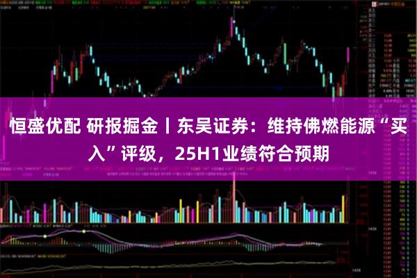 恒盛优配 研报掘金丨东吴证券：维持佛燃能源“买入”评级，25H1业绩符合预期
