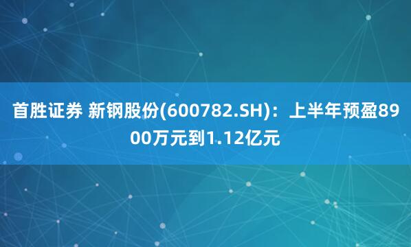首胜证券 新钢股份(600782.SH)：上半年预盈8900万元到1.12亿元