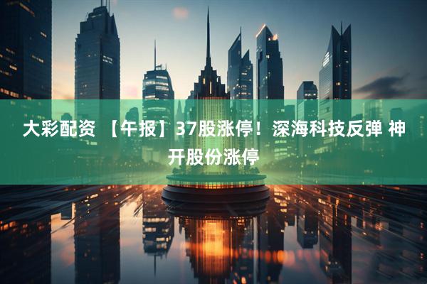 大彩配资 【午报】37股涨停！深海科技反弹 神开股份涨停
