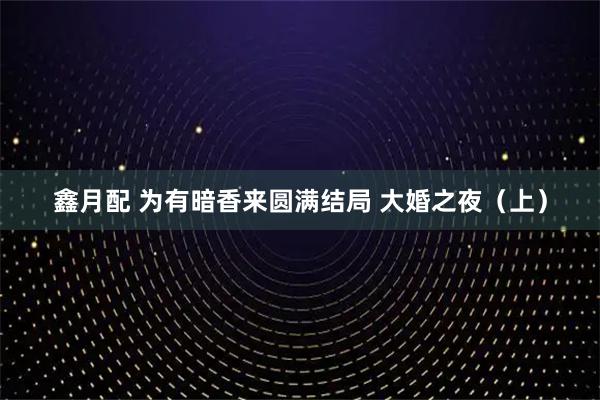 鑫月配 为有暗香来圆满结局 大婚之夜（上）