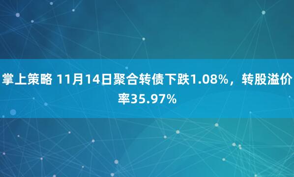 掌上策略 11月14日聚合转债下跌1.08%,转股溢价率35.97%